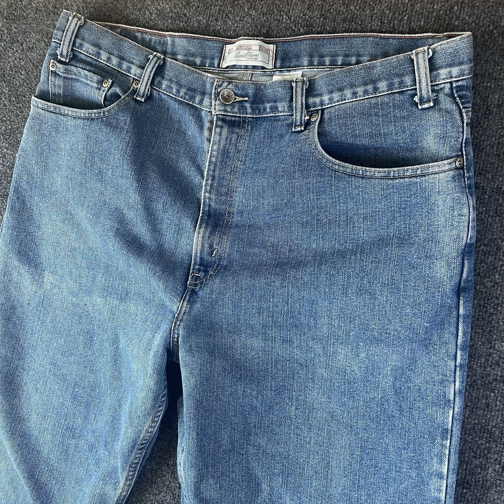 Levi Strauss Signature Men's Classic Fit Jeans W40 L31 Blue Denim READ